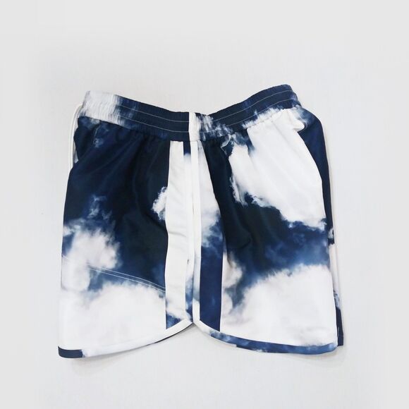 ALEXANDER MCQUEEN Blue Sky Tie Dye Pull On Shorts XL / 10 Clouds Drawstring NWT - Picture 9 of 14